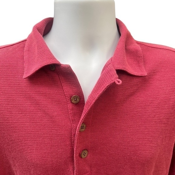 Tommy Bahama Mens Short Sleeve Red Polo Shirt Silk Blend Size Large - Picture 5 of 5